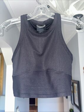 🌺 Lululemon Black Ribbed Cropped Tank Top Sz 4